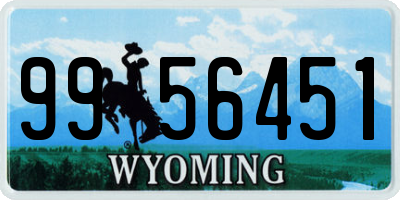 WY license plate 9956451