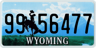 WY license plate 9956477