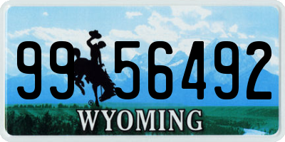 WY license plate 9956492