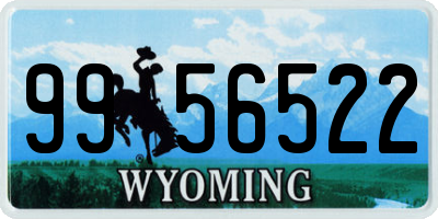 WY license plate 9956522