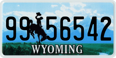 WY license plate 9956542