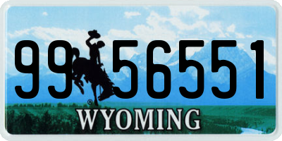 WY license plate 9956551