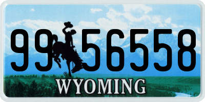 WY license plate 9956558