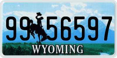 WY license plate 9956597