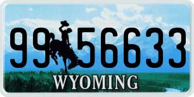 WY license plate 9956633