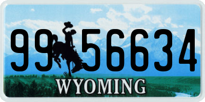 WY license plate 9956634