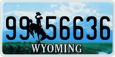 WY license plate 9956636