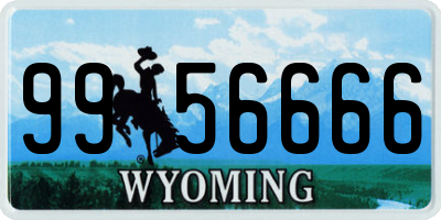 WY license plate 9956666