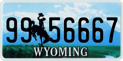 WY license plate 9956667