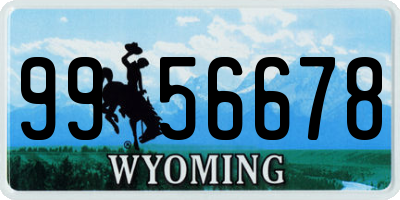 WY license plate 9956678