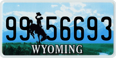 WY license plate 9956693