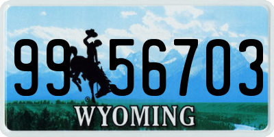 WY license plate 9956703