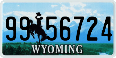 WY license plate 9956724