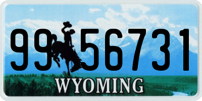 WY license plate 9956731
