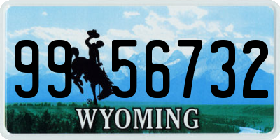 WY license plate 9956732