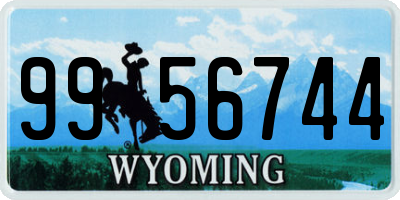 WY license plate 9956744