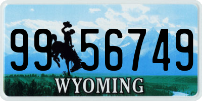 WY license plate 9956749