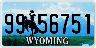 WY license plate 9956751