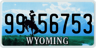 WY license plate 9956753