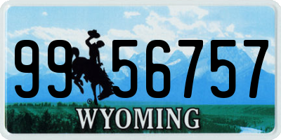 WY license plate 9956757