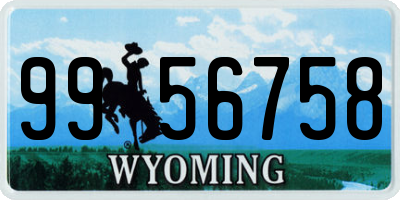 WY license plate 9956758