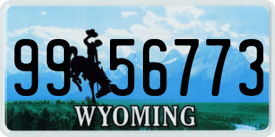 WY license plate 9956773