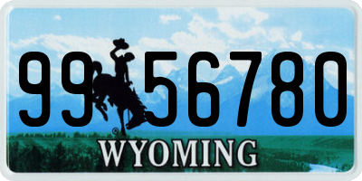 WY license plate 9956780