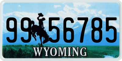 WY license plate 9956785