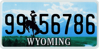 WY license plate 9956786