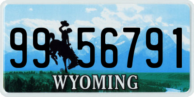 WY license plate 9956791