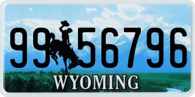 WY license plate 9956796