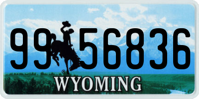 WY license plate 9956836