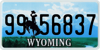 WY license plate 9956837