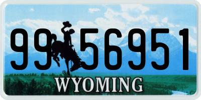 WY license plate 9956951
