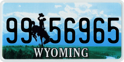 WY license plate 9956965