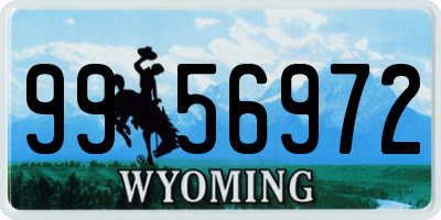 WY license plate 9956972