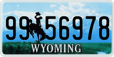WY license plate 9956978