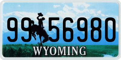 WY license plate 9956980