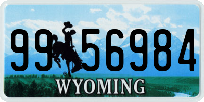 WY license plate 9956984