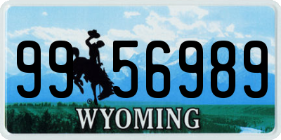 WY license plate 9956989