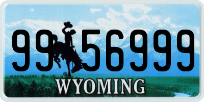 WY license plate 9956999