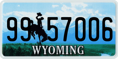WY license plate 9957006