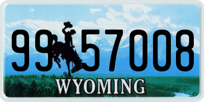 WY license plate 9957008