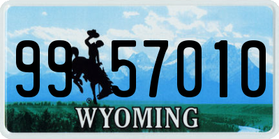 WY license plate 9957010