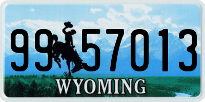 WY license plate 9957013