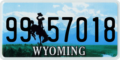 WY license plate 9957018