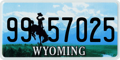 WY license plate 9957025