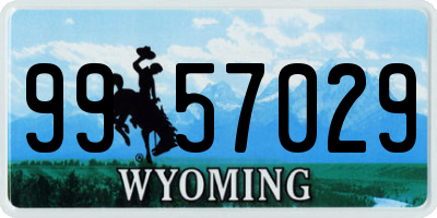 WY license plate 9957029
