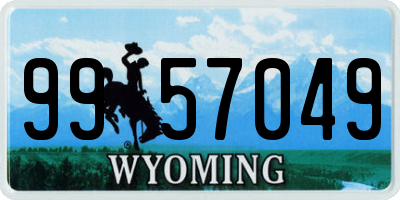 WY license plate 9957049