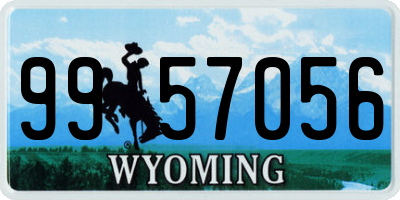 WY license plate 9957056